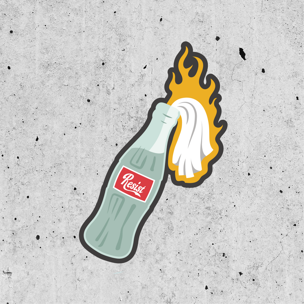 Resist Molotov Sticker (Clear)