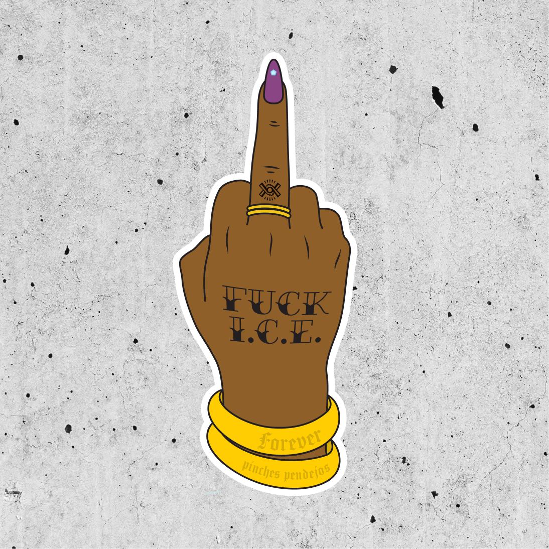 Fuck I.C.E. Hand Tat Sticker